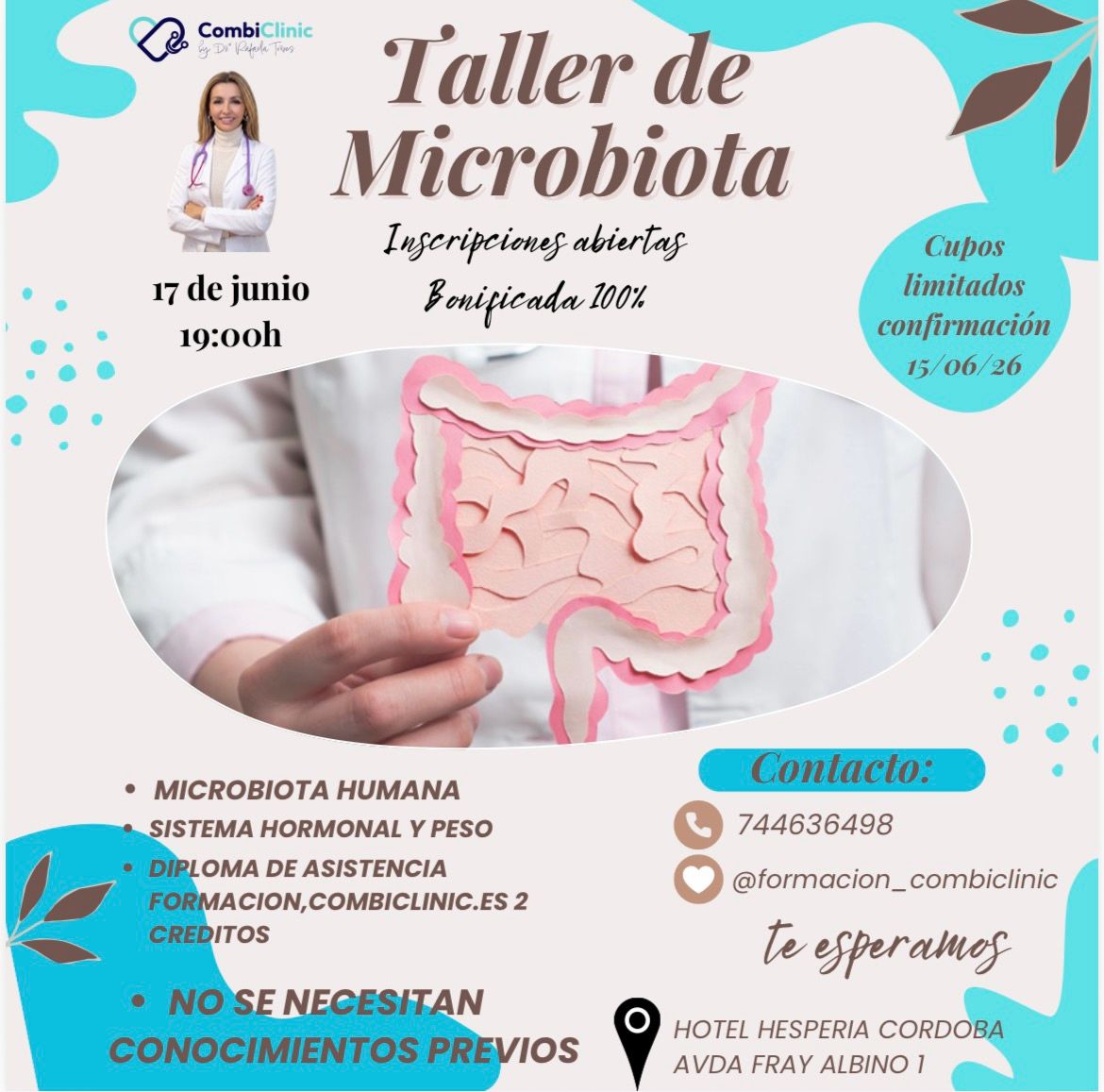 TALLER SOBRE MICROBIOTA HUMANA, HORMONAS Y SALUD INTEGRAL